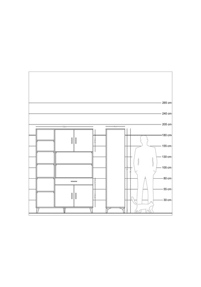 Hyperion Dolap 10 Raflı Tek Çekmeceli 4 Kapaklı 132x44x195 Çam-antrasit/aytaşı Antrasıt/aytası Hyperion Dolap 10 Raflı Tek Çekmeceli 4 Kapaklı 132x44x195 Çam-antrasit/aytaşı Antrasıt/aytası