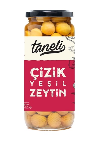5 Adet Taneli Çizik Yeşil Zeytin 261/320 Süzme 300 G