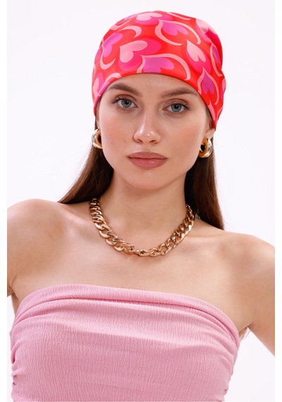 Tarzını Seç Aşk Kalpleri Model Fular Bandana Şal Estascarf 70x70 Cm