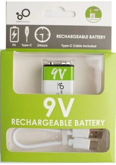Type-c Şarj Edilebilir Li-ion 9v 650mah Pil