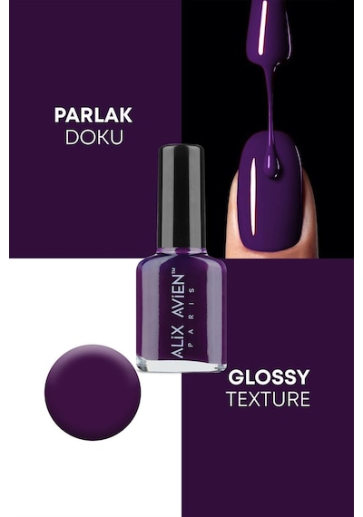 Alix Avien Mor Oje 20 Yüksek Pigmentli Uzun Süreli Kalıcılık Hızlı Kuruma Nail Lacquer 20