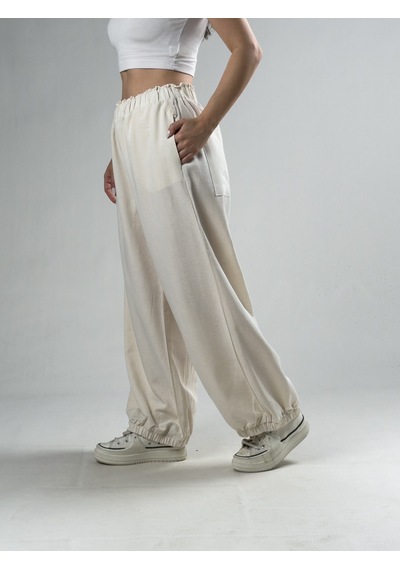 Cocopelli Bej Kadın Oversize Pantolon Coc3174