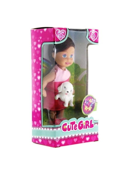 Cute Girl Köpek Figürlü Kumral Mini    Bebek