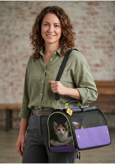Missidea Brave Paws Flybag Fileli Kedi Ve Köpek Taşıma Çantası Havayolu Uyumlu Mor