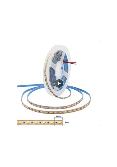 5v Beyaz Şerit Led 5mm, 120 Led/metre, 6500k, Ip20, İç Mekan, 5 Metre Paket Beyaz