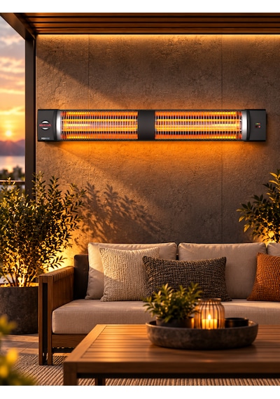 Square 2800 Watt 2 Kademeli Infrared Uzaktan Kumandalı Duvar Tipi Isıtıcı