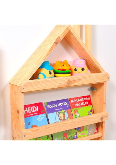Montessori Çocuk Odası Eğitici Mobilya Kitaplık Raf Duvar Rafı