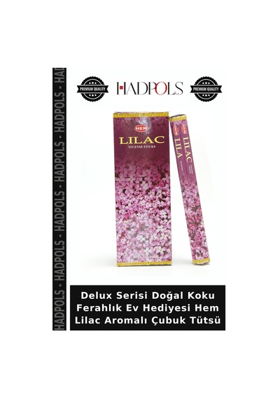 Delux Serisi Doğal Koku Ferahlık Ev Hediyesi Hem Lilac Aromalı Çubuk Tütsü
