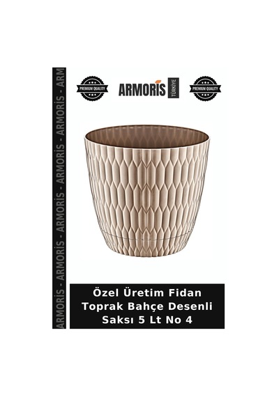 Özel Üretim Fidan Toprak Bahçe Desenli Saksı 5 Lt No 4