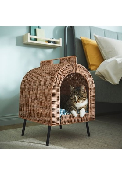 Ikea Utsadd Kedi Evi, Rattan, 36x42x53 Cm Çok Renkli