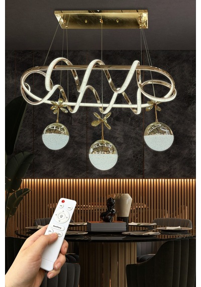 Kuzey Masa Üstü 3 Top Modern Sarkıt Led Avize Çok Renkli