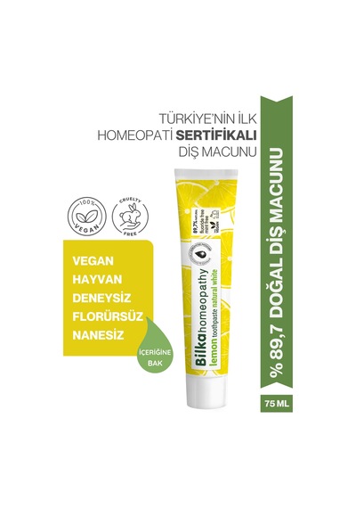 Homeopati Diş Macunu Natural White Limonlu