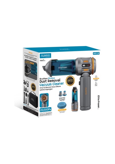 Ahv-24 Lımıted Edıtıon Mavi 20.000pa Brushless Kablosuz Araç İçi Basınçlı Üfleme & Çekme Süp