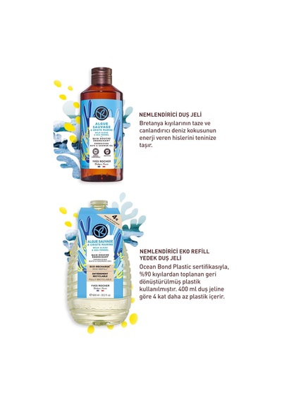 Yves Rocher Okyanus Esintisi Refill Yedek Duş Jeli Seti-9916710 600 Ml Diğer
