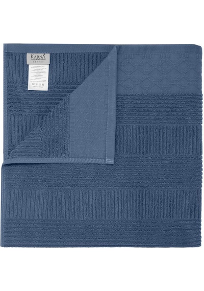 Pamuk Tekli Havlu Jakarlı Karna Home Ruma - 70 X 140 İndigo