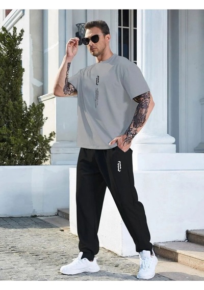Altamira Erkek Dikey Baskılı Oversize Eşofman Takımı 001
