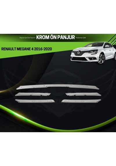 Renault Megane 4 2016-2020 Araca Özel Krom Ön Panjur A+