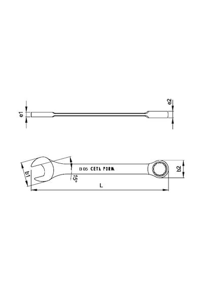 Ceta Form B05-12 C-Gear Cırcırlı Kombine Anahtar 12 Mm Düz N11.16313