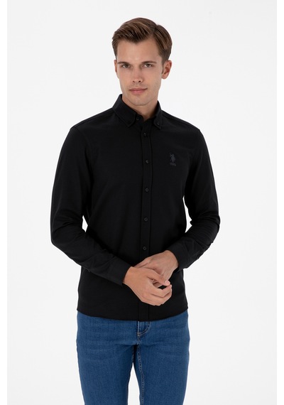 U.s. Polo Assn. Erkek Siyah Gömlek Basic 50307701-vr046 Siyah
