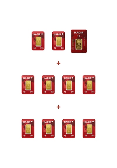 Nadir Gold 24 Ayar 15 Gram Külçe Altın 1 Adet 5 Gram Külçe Altın + 10 Adet 1 Gram Külçe Altın