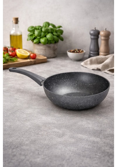 Cocinero 3211 Granit Wook Siyah 28 Cm Tek Tava