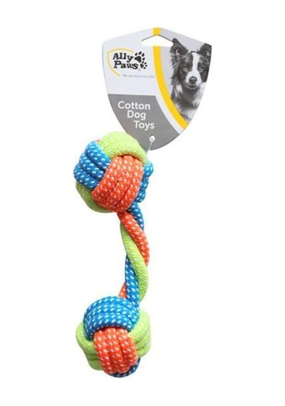 İki Toplu Düğümlü Diş İpi Köpek Oyuncağı 20 CM