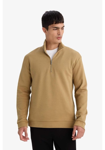 Defacto Regular Fit Dik Yaka Sweatshirt F9855ax26spkh502 Haki-kh502