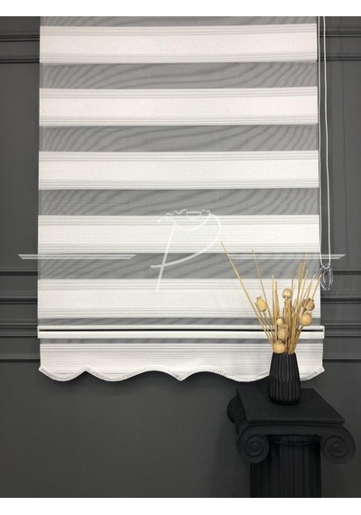 Zebra Perde Lütuf Desen Simli Plise Çok Renkli