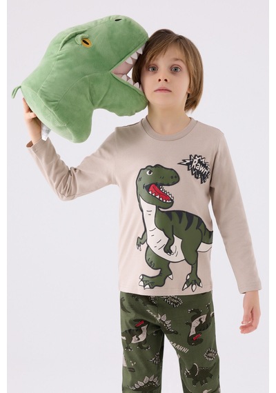 Rolypoly Erkek Çocuk Haki Pijama Takımı 5274-45601 Haki