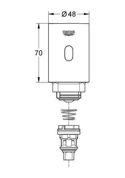 Grohe Tectron Retro-fit Fotoselli Pisuar Kumanda Paneli Krom, 37427000 Gri