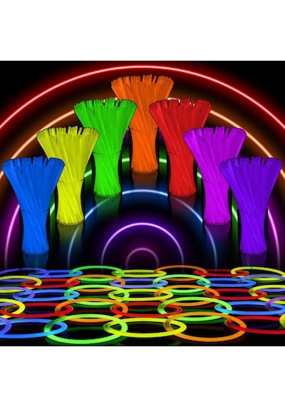 Vicloon Işıklı Çubuk, Işık Çubuğu Cyalume Glowsticks Düğün Parti Doğum Günü İçin Bağlayıcı İle Çok R Genel