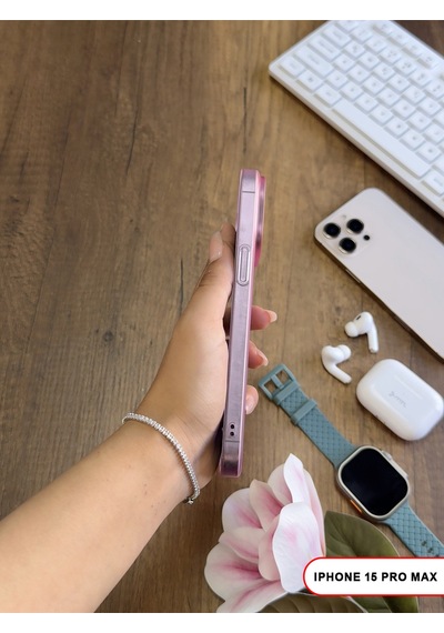 Apple iPhone 15 Pro Max Magsafe Uyumlu Mat Sert Klein Kılıf Pembe