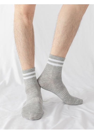 Bgk Unisex 6 Çift Düz Siyah Beyaz Tenis Çorap Beyaz