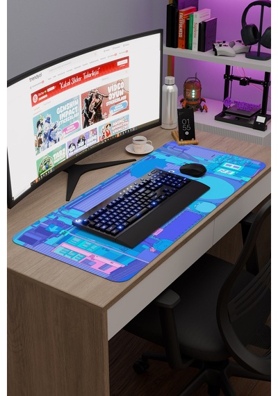 Totoro Anime V3 - 90x40 Xxl Gaming Kauçuk Kaymaz Taban Mouse Pad Fare Altlığı