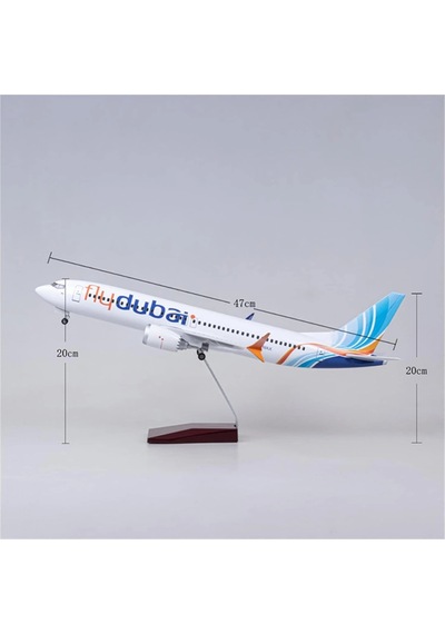 1/85 Ölçekli Boeing 737 Max Fly Dubai 47 Cm Model Uçak Maketi