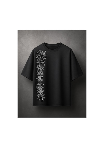 Yolo Street Oversize Siyah Tişört Unisex Pamuk Premium Baskılı Streetwear T-shirt Siyah
