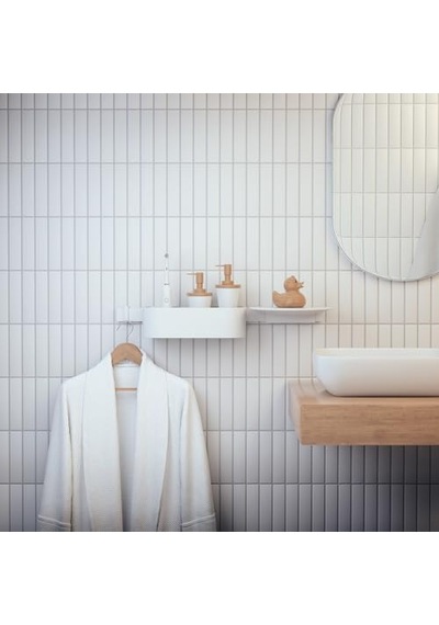 Wallstoris - Duvar Çubuğu 50 Cm, Banyo Muhafazası, Yapıştırmak Veya Delmek İçin Saklama Sistemi İçin Sabitleme Genel