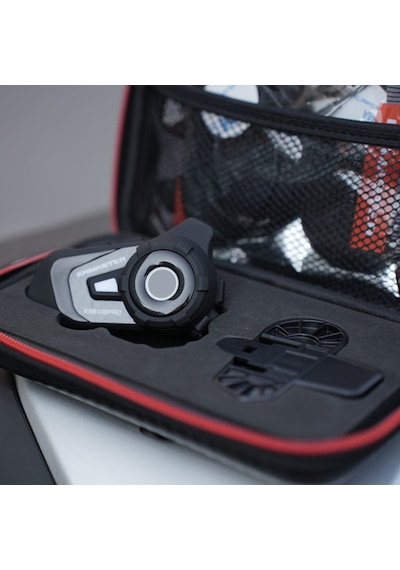 Knmaster Kn6100 Pro3.nesil Motosiklet Kask Intercom Bluetooth İnterkom Kulaklık Seti Karbon Siyah