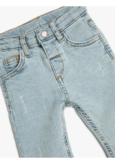 Koton Kot Pantolon İspanyol Paça Cepli Pamuklu - Flare Jean Beli Ayarlanabilir Lastikli Lıght Indıgo 3smg40009ad Açık Mavi Koton Kot Pantolon İspanyol Paça Cepli Pamuklu - Flare Jean Beli Ayarlanabilir Lastikli Lıght Indıgo 3smg40009ad Açık Mavi