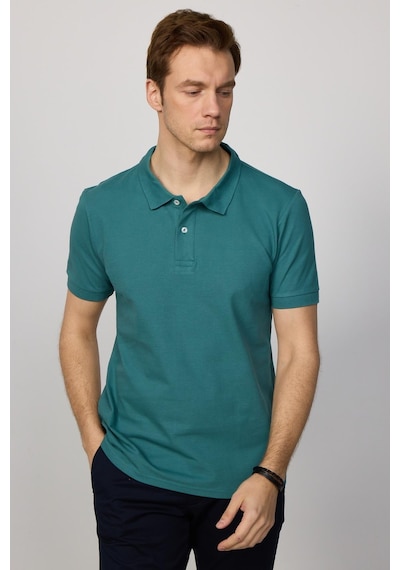 Tudors Erkek Slim Fit Dar Kesim Düz Pike Mavi Polo Yaka Tişört-30572-Haki Tudors Erkek Slim Fit Dar Kesim Düz Pike Mavi Polo Yaka Tişört-30572-Haki