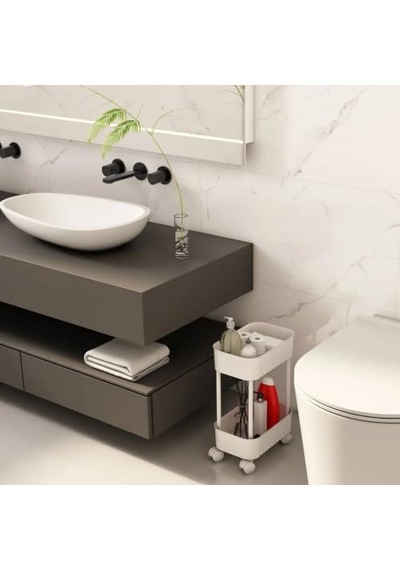 Arvale Tekerlekli 2 Katlı Raf Arabası Mutfak, Banyo & Ofis Depolama Organizatörü - Beyaz Çok Renkli Arvale Tekerlekli 2 Katlı Raf Arabası Mutfak, Banyo & Ofis Depolama Organizatörü - Beyaz Çok Renkli