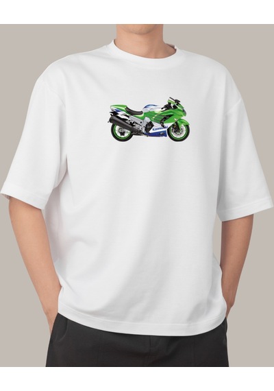 1195 Baskılı Tasarımlı T-shirt Beyaz