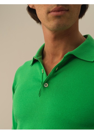 Xint Yeşil Regular Fit Polo Yaka Pamuklu Kazak 801743