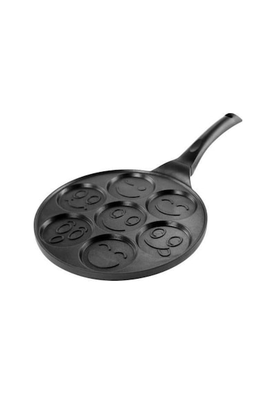 Döküm Granit Kaplama Emoji Pankek Tavası Pancake Siyah 28cm