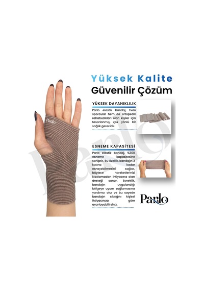 Elastik Bandaj 15 Cm X 1,5 M 3'lü Set %300 Esnek, 4,5 M'ye Kadar Uzayan, Metal Kancalı Destek Ve Sargı Bandajı
