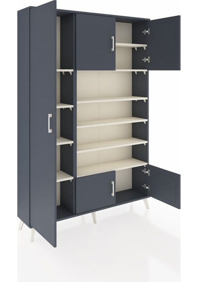 Arges Dolap 10 Raflı 5 Kapaklı 132x30x195 Antrasit-antrasit/a... Antrasit
