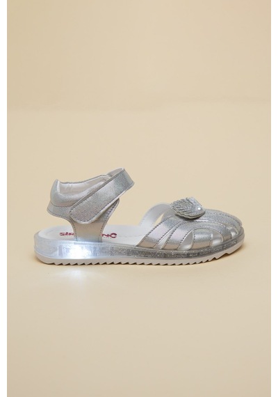 Dilimler Ayakkabı Şirinbebe Ortopedik Kız Çocuk Sandalet Gümüş Yelpaze Detaylı Önü Kapalı-4715 Dilimler Ayakkabı Şirinbebe Ortopedik Kız Çocuk Sandalet Gümüş Yelpaze Detaylı Önü Kapalı-4715