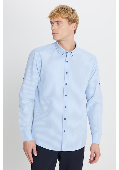 AC&Co / Altınyıldız Classics Erkek Lacı Tailored Slim Fit Dar Kesim Düğmeli Yaka Gofre Desenli Gömlek Lacı AC&Co / Altınyıldız Classics Erkek Lacı Tailored Slim Fit Dar Kesim Düğmeli Yaka Gofre Desenli Gömlek Lacı