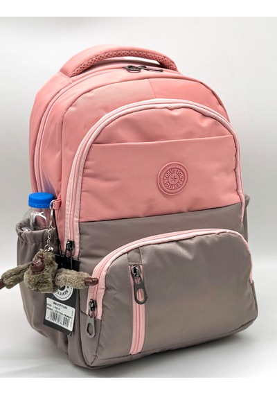 Suya Dayanıklı İlk Okul Çantası 3'lü Seti Unisex Çocuk İlkokul Çantası Ldc-8010 Pudra-vizon Krem