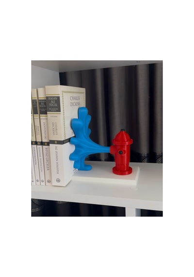 Yangın Musluğu Kitap Tutucu Kırmızı Mavi Çocuk Odası Raf Aksesuar